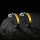 Black Hoop Earrings for Men - Mobius 999 Fine Silver and 24K Gold Black Hoop Earrings for Men - Mobius 999 Fine Silver and 24K Gold