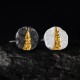 Gold and Silver Stud Earrings - Mountain Path 24K Gold Inlay Gold and Silver Stud Earrings - Mountain Path 24K Gold Inlay