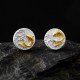 Koi Fish Stud Earrings - 999 Fine Silver and 24K Gold Inlay Koi Fish Stud Earrings - 999 Fine Silver and 24K Gold Inlay