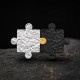 Puzzle Piece Stud Earrings - Matching Fine Silver and 24K Gold Pair Puzzle Piece Stud Earrings - Matching Fine Silver and 24K Gold Pair