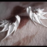Silver Bird Ear Climber – Sculptural 925 Sterling Silver