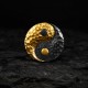 Yin Yang Stud Earring in 999 Fine Silver with 24K Gold Inlay Yin Yang Stud Earring in 999 Fine Silver with 24K Gold Inlay