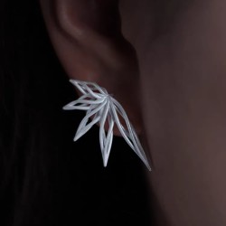 Bamboo Leaf Ear Climber – Openwork 925 Sterling Silver