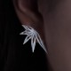 Bamboo Leaf Ear Climber – Openwork 925 Sterling Silver