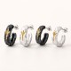 Small Hoop Earrings for Men - 999 Fine Silver with 24K Gold Branch Small Hoop Earrings for Men - 999 Fine Silver with 24K Gold Branch