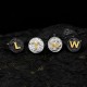 Personalized Initial Stud Earrings - 999 Fine Silver and 24K Gold Inlay Personalized Initial Stud Earrings - 999 Fine Silver and 24K Gold Inlay