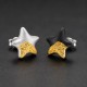 Lucky Star Stud Earrings - 999 Fine Silver and 24K Gold Inlay Lucky Star Stud Earrings - 999 Fine Silver and 24K Gold Inlay