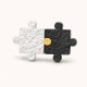 Puzzle Piece Stud Earrings - Matching Fine Silver and 24K Gold Pair Puzzle Piece Stud Earrings - Matching Fine Silver and 24K Gold Pair