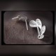 Peacock Feather Ear Climber – Satin 925 Sterling Silver Peacock Feather Ear Climber – Satin 925 Sterling Silver