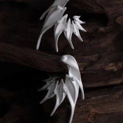 Silver Bird Ear Climber – Sculptural 925 Sterling Silver