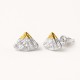 Mountain Stud Earrings - 999 Fine Silver with 24K Gold Summit Mountain Stud Earrings - 999 Fine Silver with 24K Gold Summit