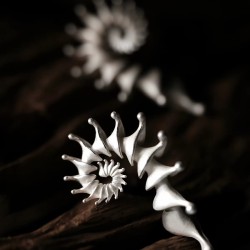 Spiral Shell Ear Climber – Sculptural 925 Sterling Silver