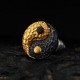 Yin Yang Stud Earring in 999 Fine Silver with 24K Gold Inlay Yin Yang Stud Earring in 999 Fine Silver with 24K Gold Inlay