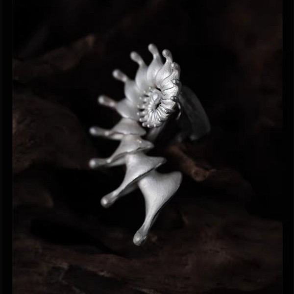 Silver Bird Ear Climber – Sculptural 925 Sterling Silver
