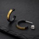 Black Hoop Earrings for Men - Mobius 999 Fine Silver and 24K Gold Black Hoop Earrings for Men - Mobius 999 Fine Silver and 24K Gold