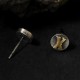 Custom Letter Stud Earrings – Silver & Brass Inlay Custom Letter Stud Earrings – Silver & Brass Inlay