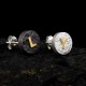 Personalized Initial Stud Earrings - 999 Fine Silver and 24K Gold Inlay Personalized Initial Stud Earrings - 999 Fine Silver and 24K Gold Inlay