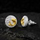 Koi Fish Stud Earrings - 999 Fine Silver and 24K Gold Inlay Koi Fish Stud Earrings - 999 Fine Silver and 24K Gold Inlay