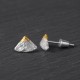 Mountain Stud Earrings - 999 Fine Silver with 24K Gold Summit Mountain Stud Earrings - 999 Fine Silver with 24K Gold Summit