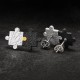 Puzzle Piece Stud Earrings - Matching Fine Silver and 24K Gold Pair Puzzle Piece Stud Earrings - Matching Fine Silver and 24K Gold Pair