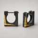 Square Hoop Earrings for Men - Black 999 Fine Silver and 24K Gold Square Hoop Earrings for Men - Black 999 Fine Silver and 24K Gold