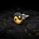 Yin Yang Stud Earring in 999 Fine Silver with 24K Gold Inlay Yin Yang Stud Earring in 999 Fine Silver with 24K Gold Inlay