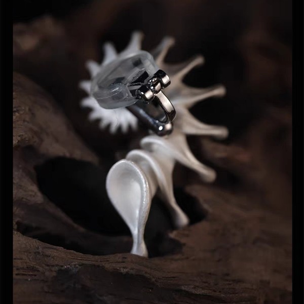 Silver Bird Ear Climber – Sculptural 925 Sterling Silver
