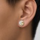 Koi Fish Stud Earrings - 999 Fine Silver and 24K Gold Inlay Koi Fish Stud Earrings - 999 Fine Silver and 24K Gold Inlay