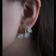 Peacock Feather Ear Climber – Satin 925 Sterling Silver Peacock Feather Ear Climber – Satin 925 Sterling Silver