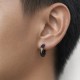 Small Hoop Earrings for Men - 999 Fine Silver with 24K Gold Branch Small Hoop Earrings for Men - 999 Fine Silver with 24K Gold Branch