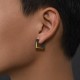 Square Hoop Earrings for Men - Black 999 Fine Silver and 24K Gold Square Hoop Earrings for Men - Black 999 Fine Silver and 24K Gold