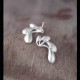 Peacock Feather Ear Climber – Satin 925 Sterling Silver Peacock Feather Ear Climber – Satin 925 Sterling Silver