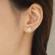 Lucky Star Stud Earrings - 999 Fine Silver and 24K Gold Inlay Lucky Star Stud Earrings - 999 Fine Silver and 24K Gold Inlay