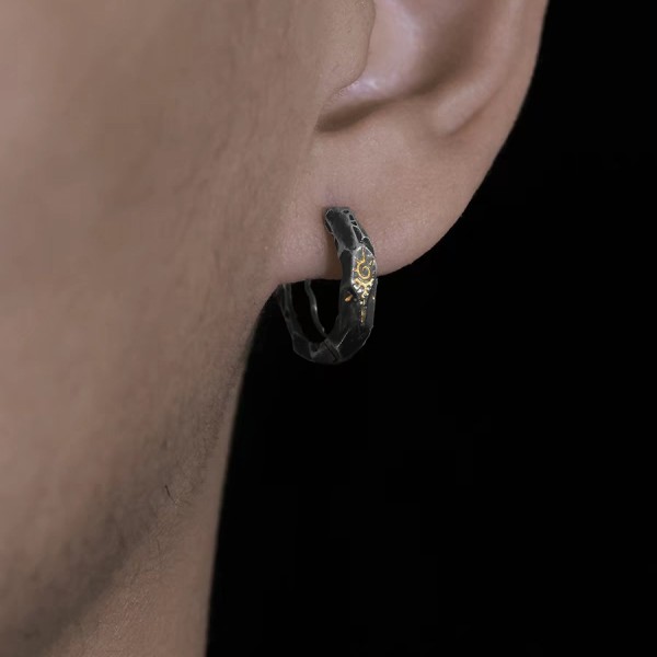 Wish Stone Sun Hoop Earrings – Oxidized 925 Silver Wish Stone Sun Hoop Earrings – Oxidized 925 Silver