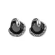 Black Onyx Snake Stud Earrings - 925 Sterling Silver
