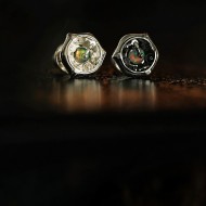 Cyberpunk Mechanical Stud Earrings – 925 Silver & Gemstones Cyberpunk Mechanical Stud Earrings – 925 Silver & Gemstones