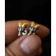 Ram Head Stud Earrings - 999 Fine Silver & 24K Gold Detail Ram Head Stud Earrings - 999 Fine Silver & 24K Gold Detail