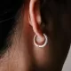Rattlesnake Ear Cuff - 925 Sterling Silver & Black Zircon
