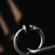 Rattlesnake Ear Cuff - 925 Sterling Silver & Black Zircon