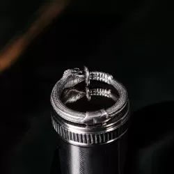 Rattlesnake Ear Cuff - 925 Sterling Silver & Black Zircon