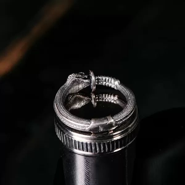 Rattlesnake Ear Cuff - 925 Sterling Silver & Black Zircon