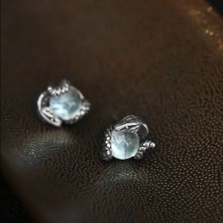 Snake Blue Topaz Stud Earrings in 925 Sterling Silver