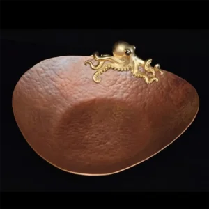 Kraken’s Embrace hammered copper tray – Copper Catchall Tray Nautical Organizer