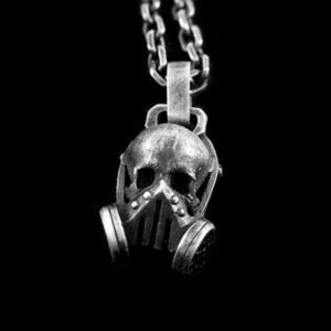 Skull Antigas Mask - 925 Silver Pendant Necklace for Men