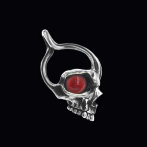 Blood Soaked Pupil Skull - 925 Silver Pendant Necklace for Men