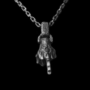 Middle Finger Pendant - 925 Silver Pendant Necklace for Men