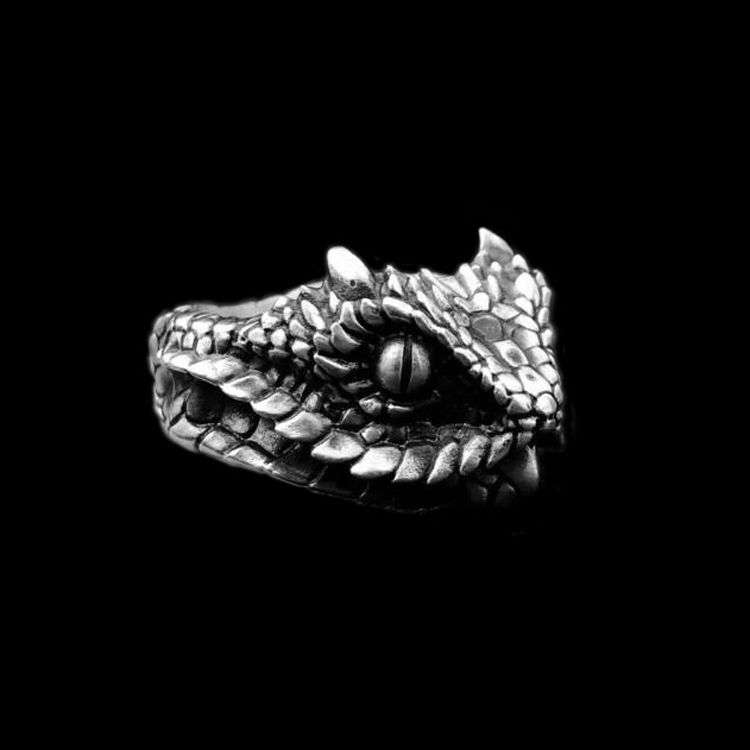 Viper ring 925 Sterling silver snake mens pinky rings - 图片 2