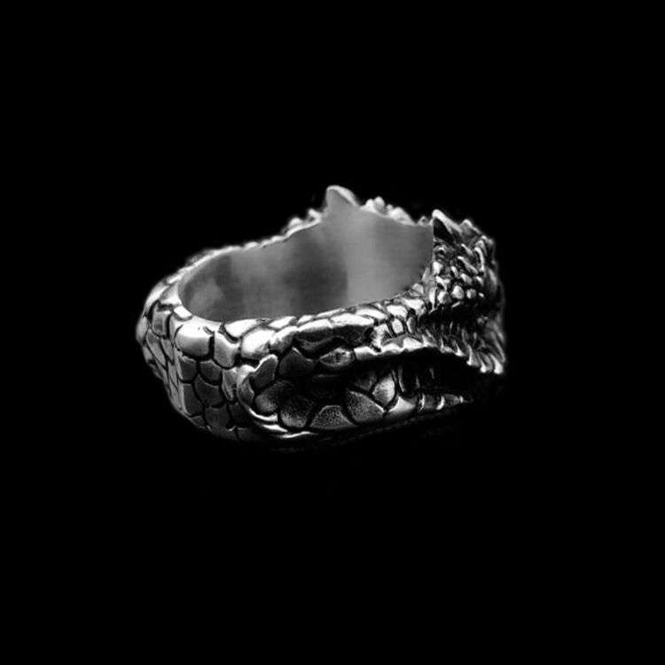 Viper ring 925 Sterling silver snake mens pinky rings - 图片 3