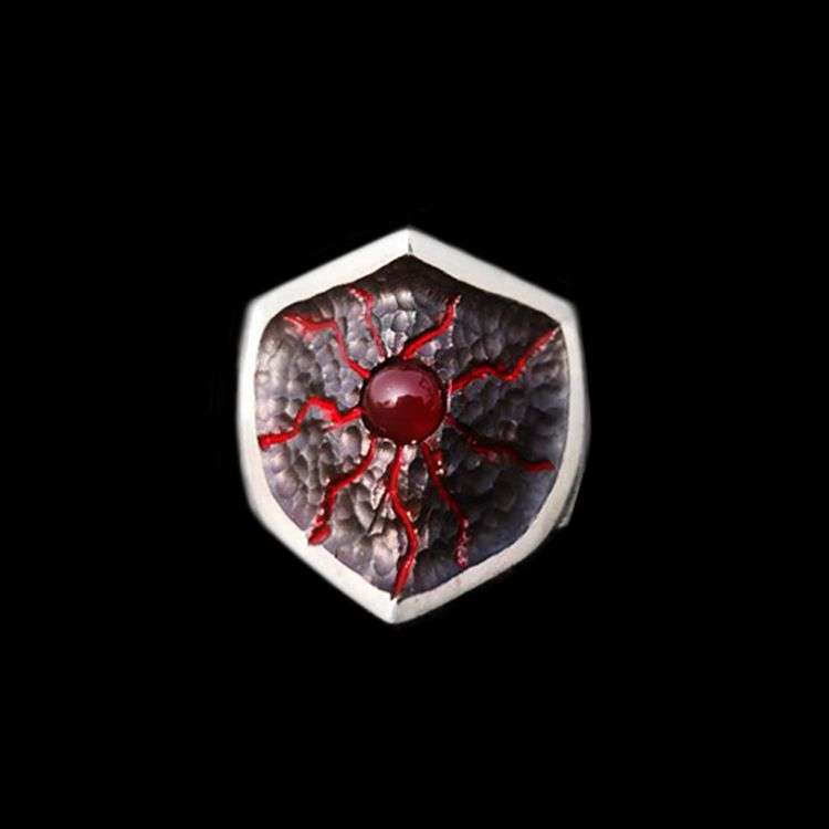 Lava Ruby Ring - Men's Sterling Silver Ring - 图片 2