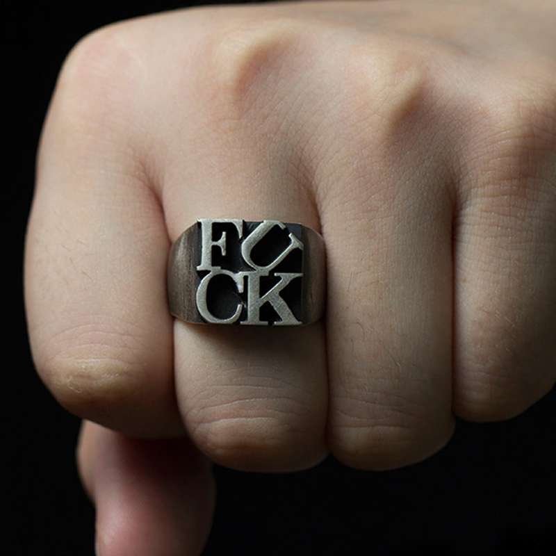 FUCK Ring 925 Silver Bold Statement Piece for the Fearless - 图片 4